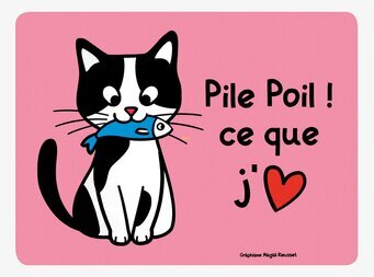 Underlägg Katt Rosa från Derriére la porte med kattmotiv