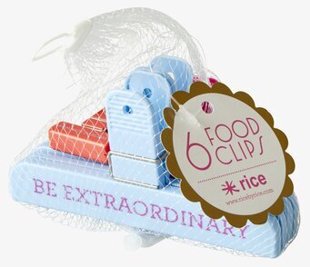 Jumbo Clips från Rice i olika färger, förpackade i nät