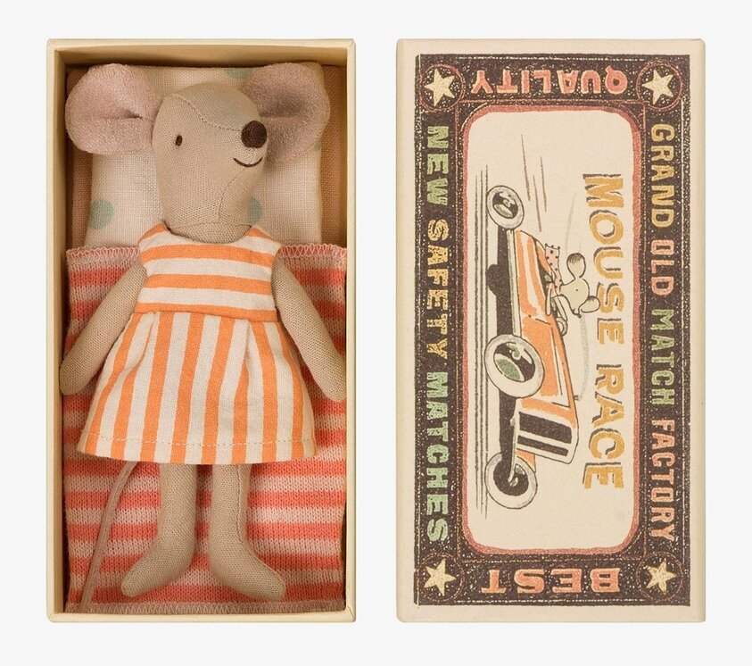 Big Sister Mouse In Box från Maileg i tändsticksask