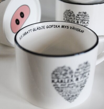 Minimuggar Kärlek & Fika från Majas Cottage med hjärtdesign