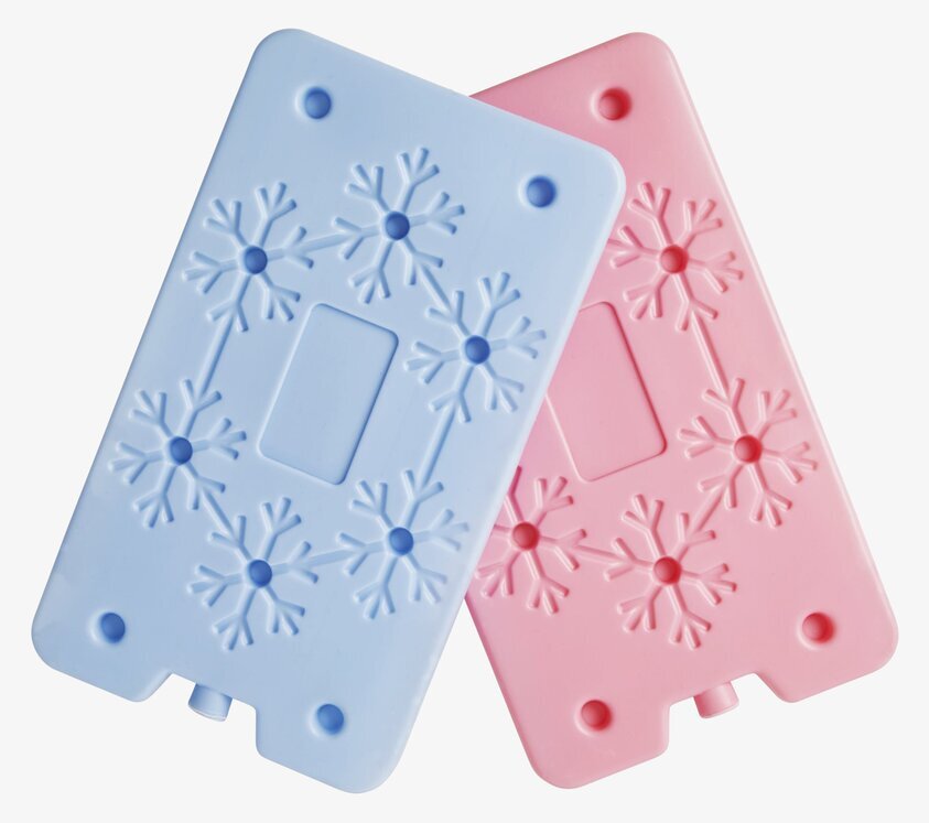 Kylklamp Snowflake från Rice i blått och rosa med snöstjärnor