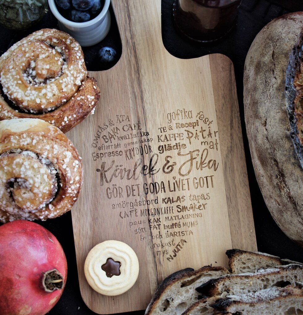Skärbräda Kärlek & Fika från Majas Cottage med fika