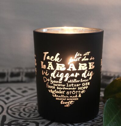 Ljuslykta Lärare Svart/Silver från Majas Cottage på bord