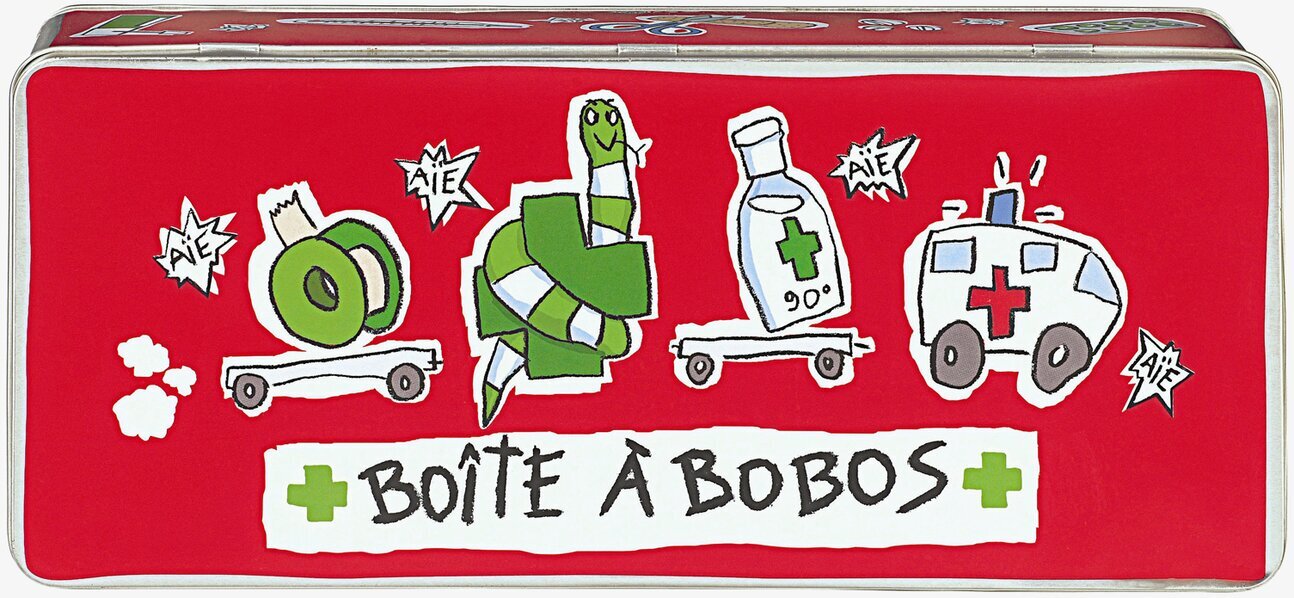 Plåtburk Medicinlåda Röd från Derriére la porte, röd burk