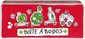 Bild av färgglad och lekfull medicinlåda med illustrationer