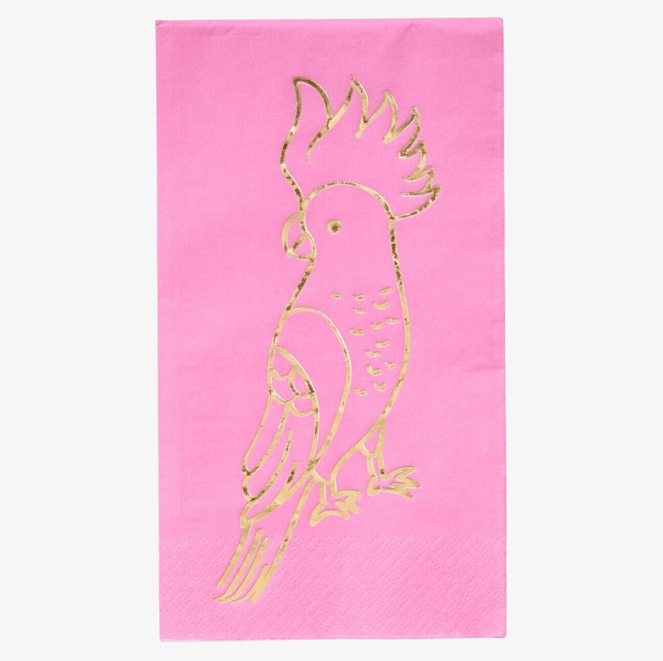 Lunchservetter Rosa från Rice med guldfolietryck papegoja
