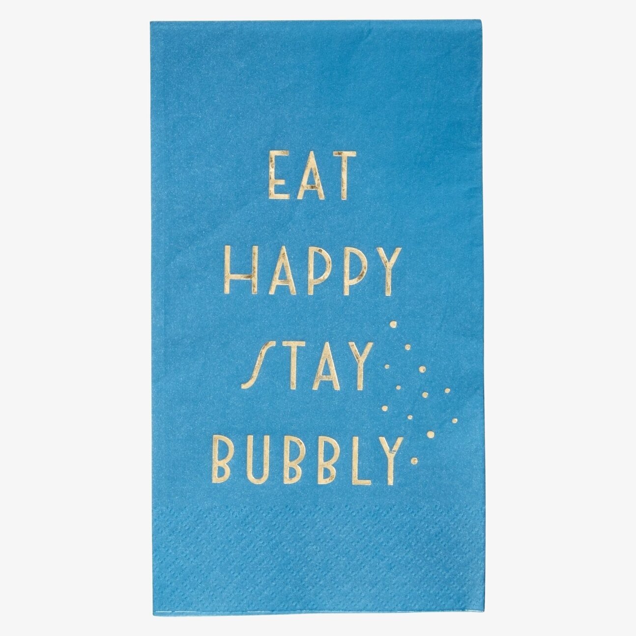 Lunchservetter Blå från Rice med guldbudskapet EAT HAPPY