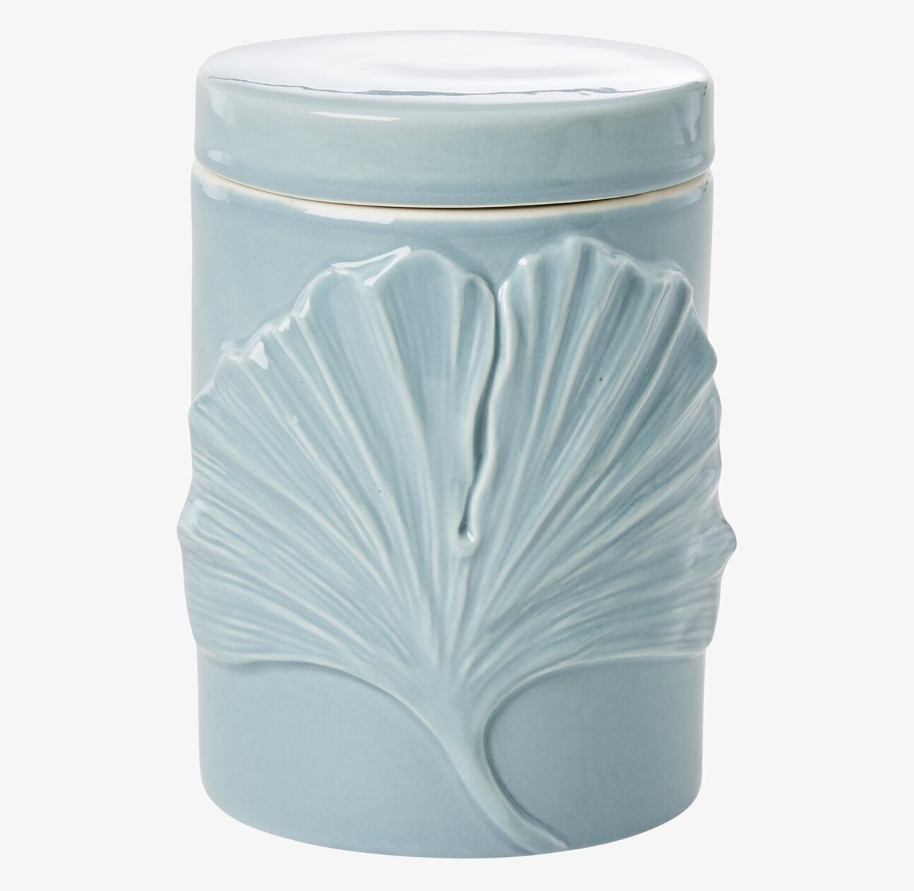 Förvaringsburk Med Lock från Rice med grå-blå färg och blad