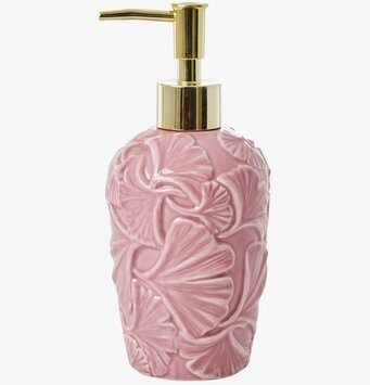 Tvålpump Dusty Pink från Rice i rosa keramik med guldpump