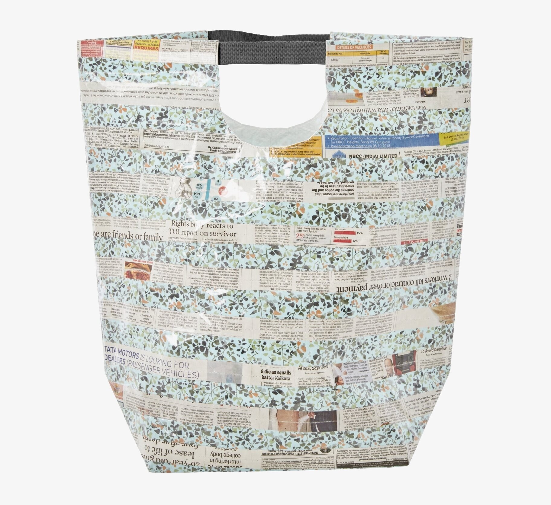 Newspaper Bag Special Project från Rice på vit bakgrund