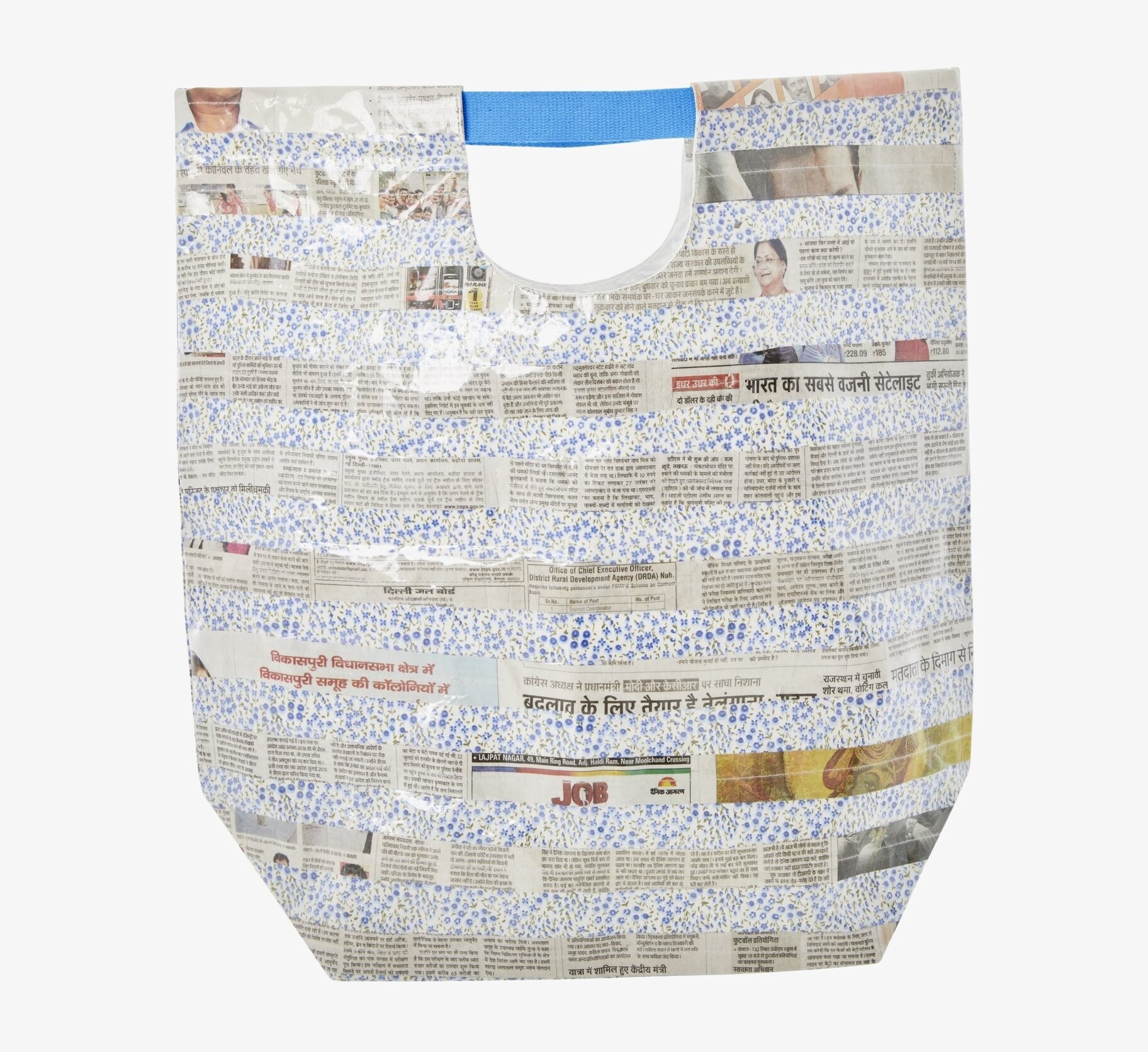 Newspaper Bag Special Project från Rice med tidningsutklipp