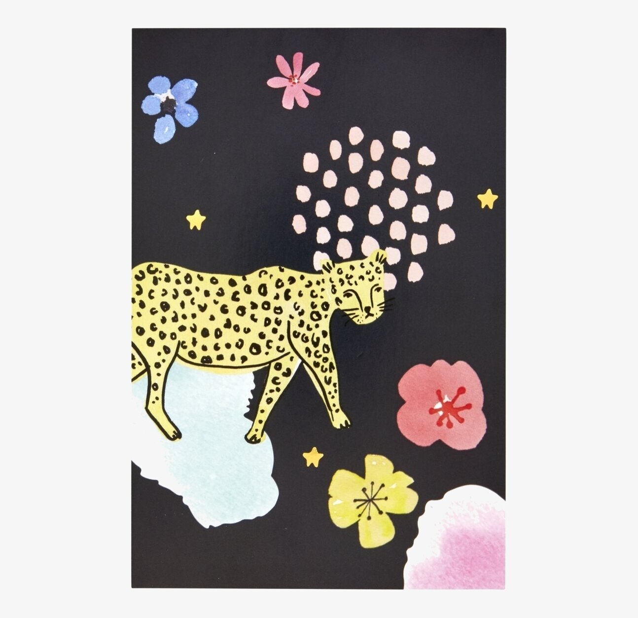 Vykort - 9 Designs av Rice med leopard och färgglada blommor