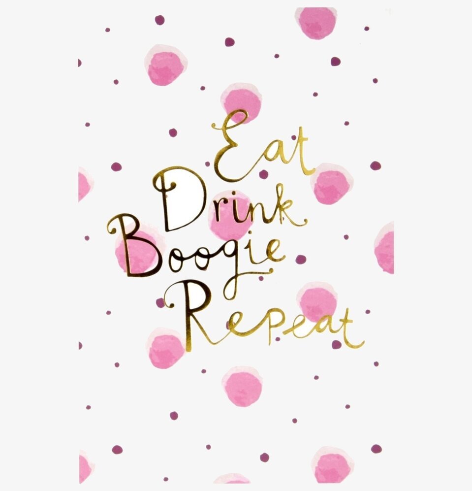 Vykort - 9 Designs från Rice med rosa prickar och text