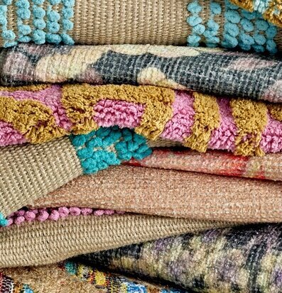 Matta Cockatoo från Rice med färgglada mönster och texturer