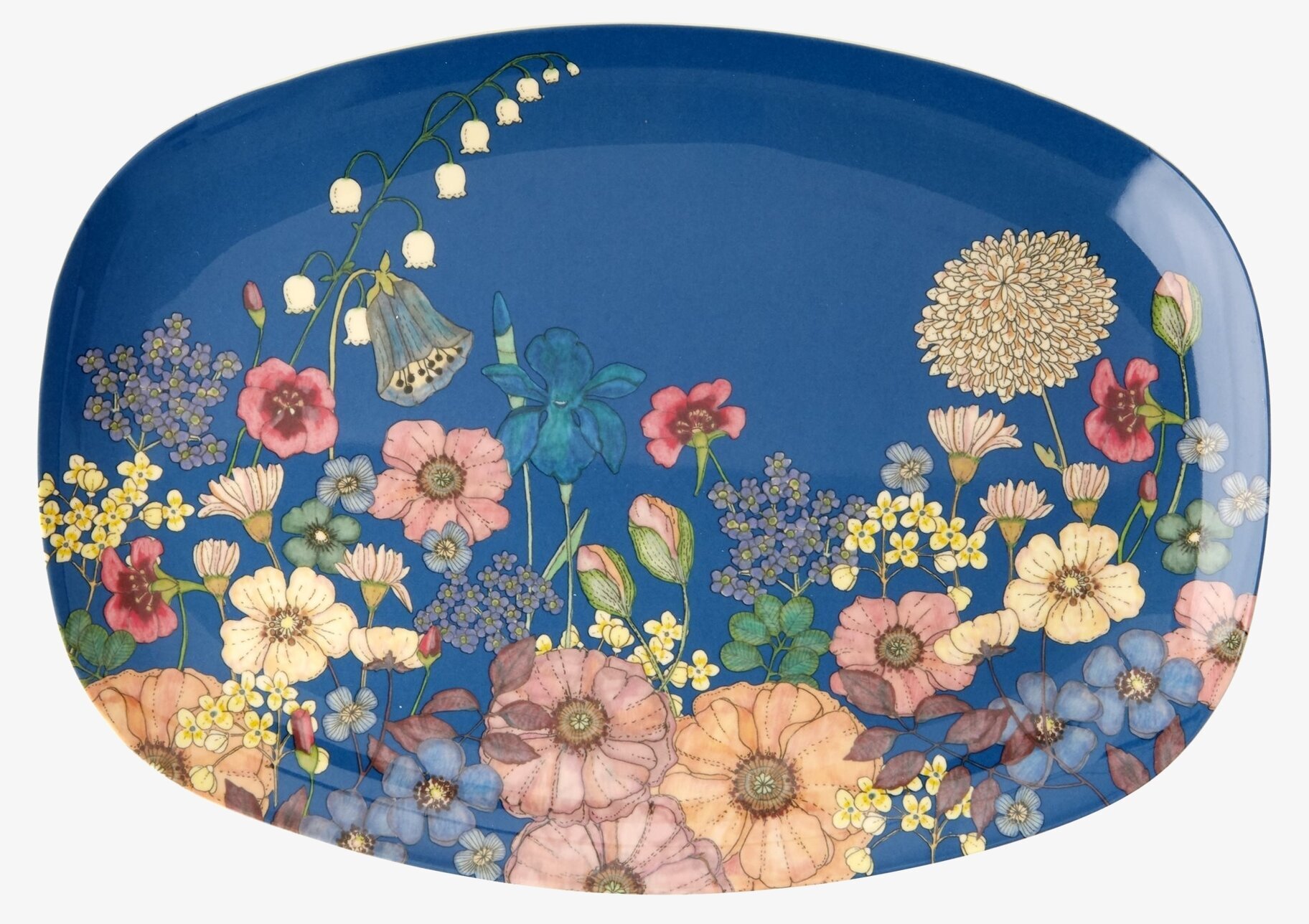 Tallrik Flower Collage Print från Rice med blommönster