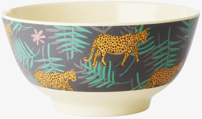Skål Leopard & Leaves Print från Rice med tropiskt mönster