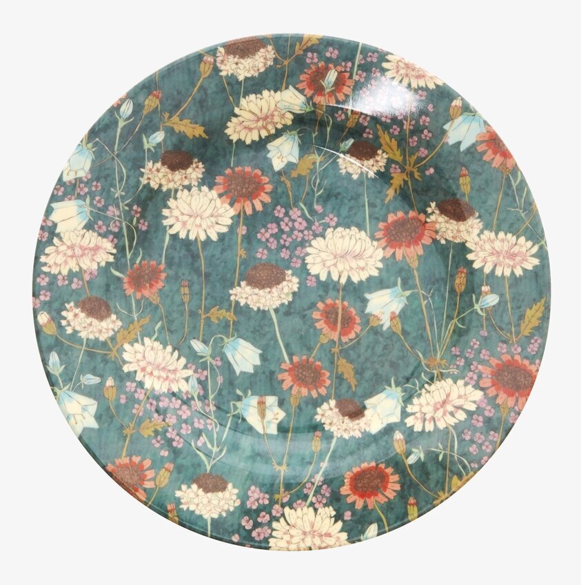 Tallrik Flower Print från Rice med färgglatt blommönster