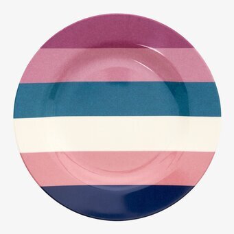 Tallrik Stripe Print från Rice med färgglada horisontella ränder