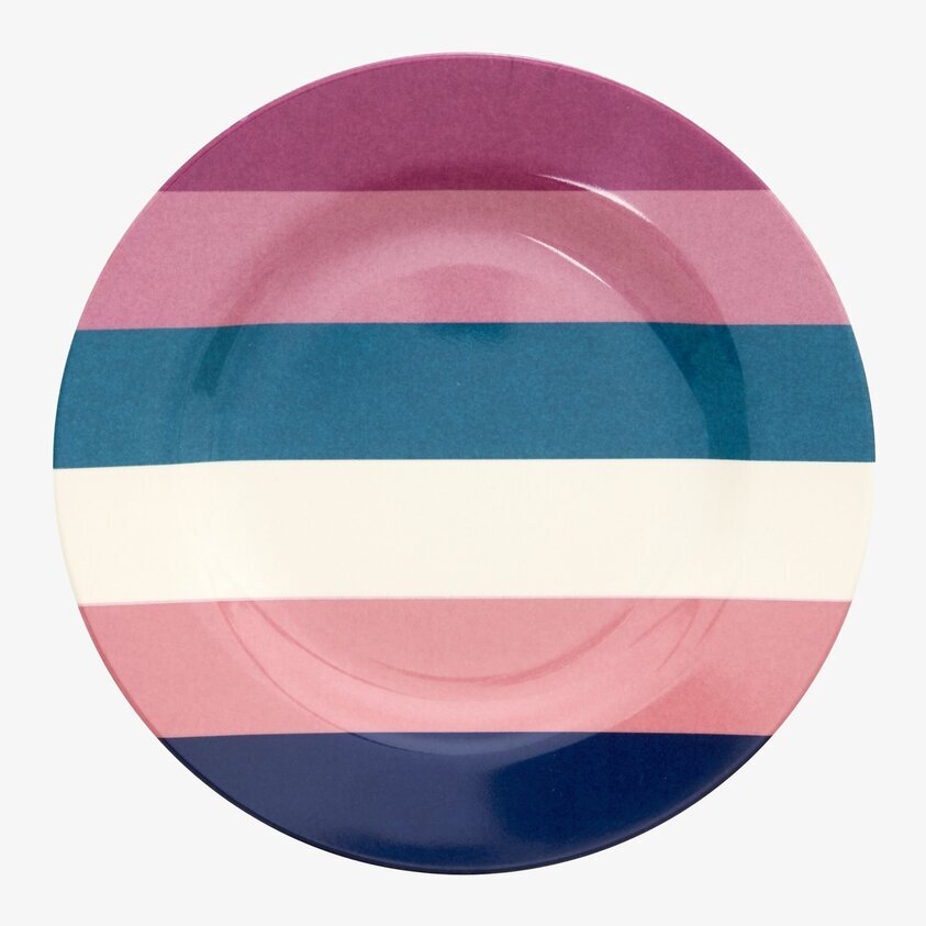 Tallrik Stripe Print från Rice med färgglada horisontella ränder
