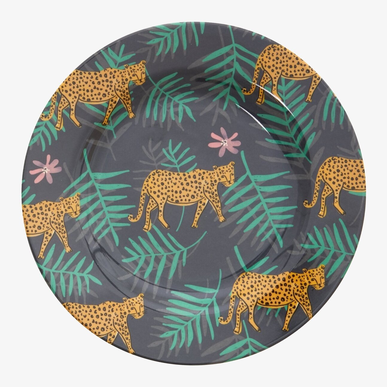 Tallrik Leopard & Leaves Print från Rice med leopardmönster