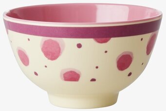 Liten Skål Pink Watercolor Splash Print från Rice, melamin