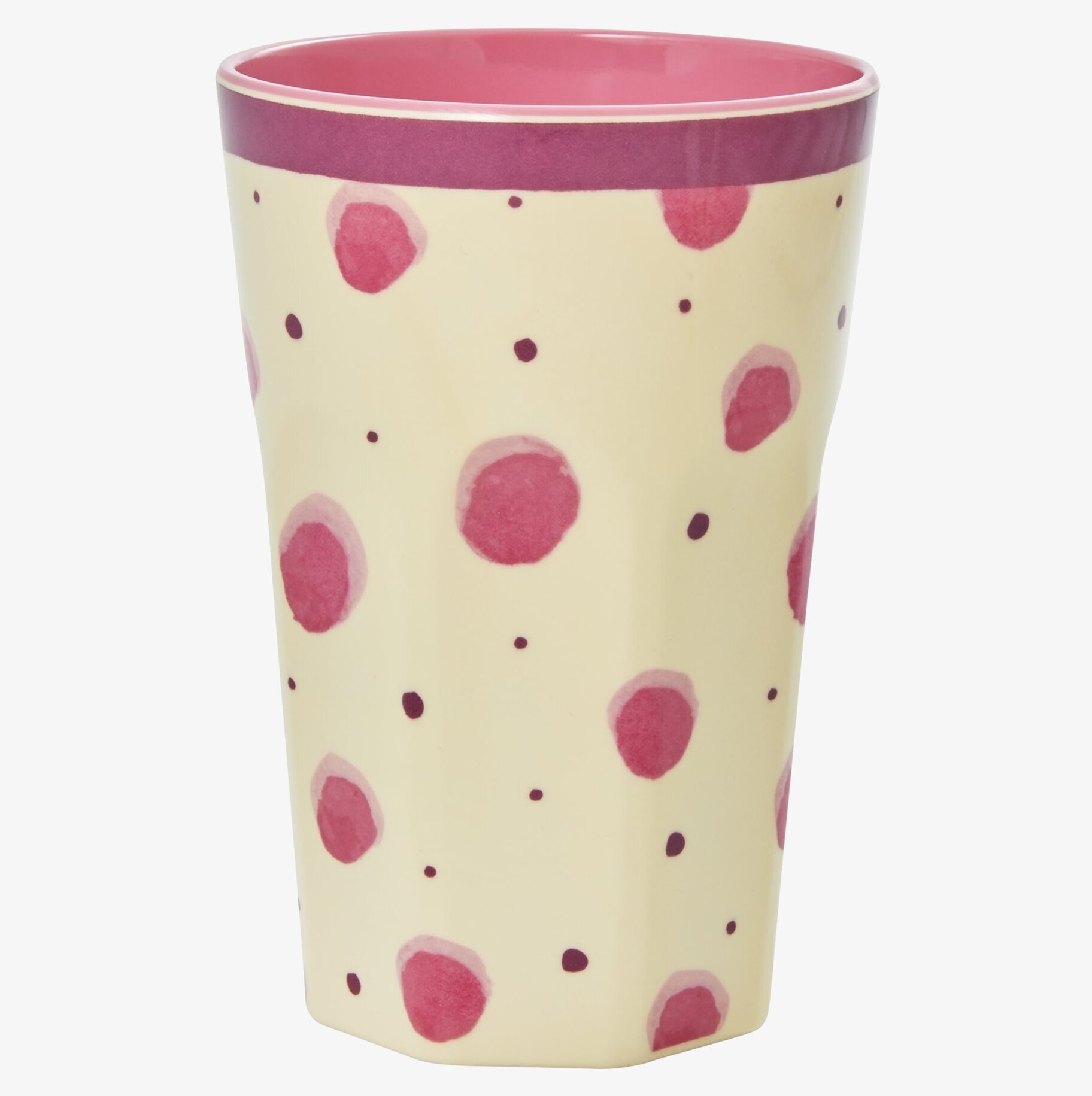 Mugg 2-Pack Watercolor/Flower Print från Rice i krämgul