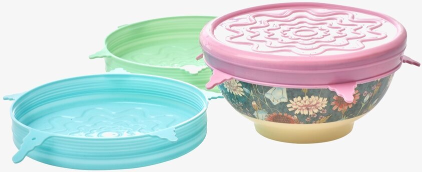 Silikonlock Melaminskål från Rice i färgglada nyanser