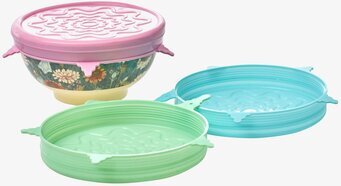 Silikonlock Melaminskål från Rice i livfulla färger och mönster