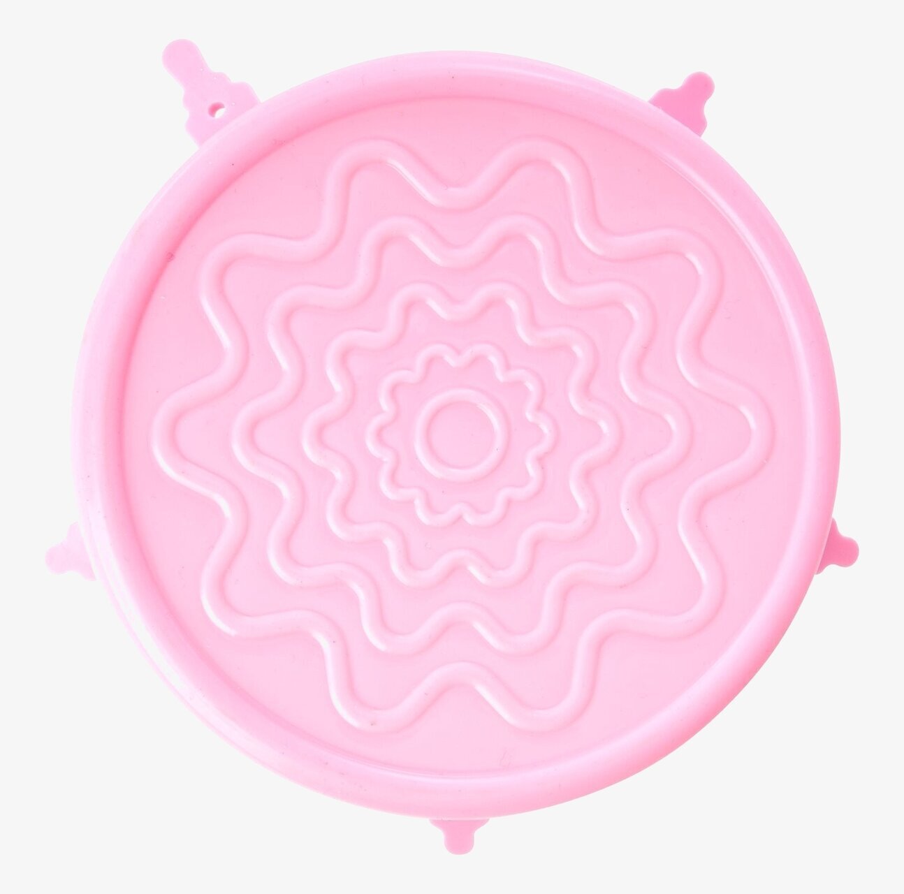 Silikonlock Melaminskål från Rice i rosa, på vit bakgrund