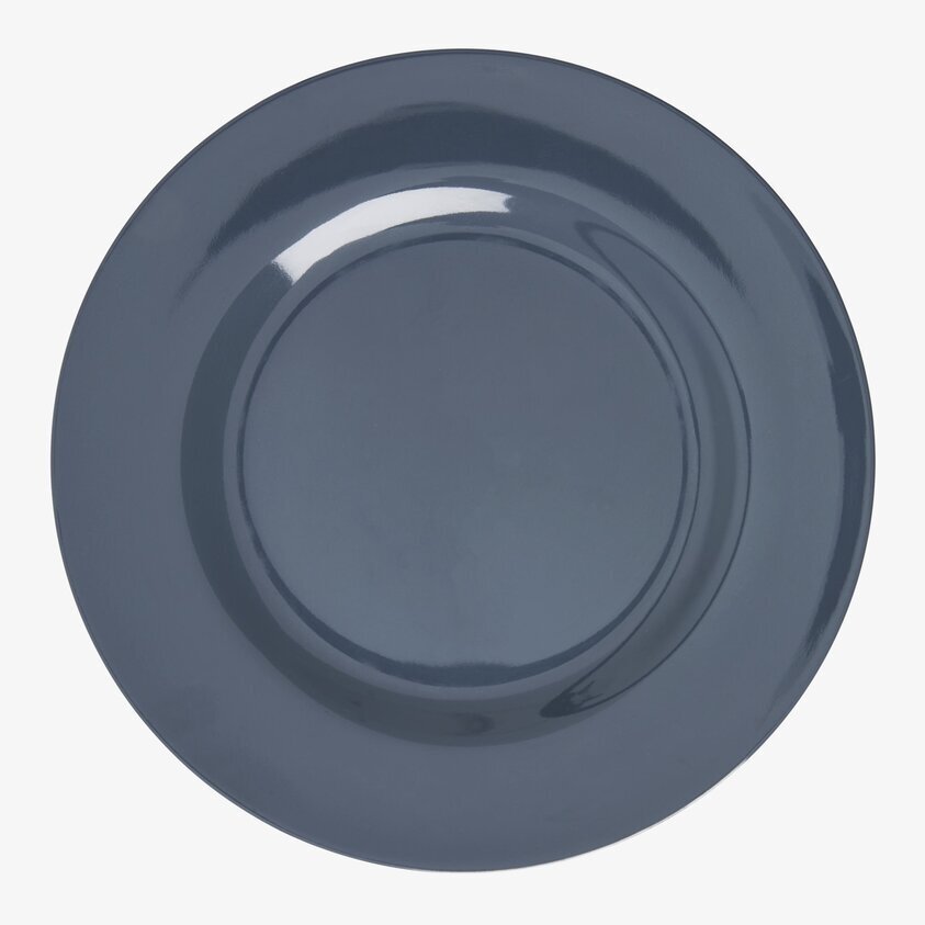 Tallrik Melamin Dark Grey från Rice, rund och mörkgrå