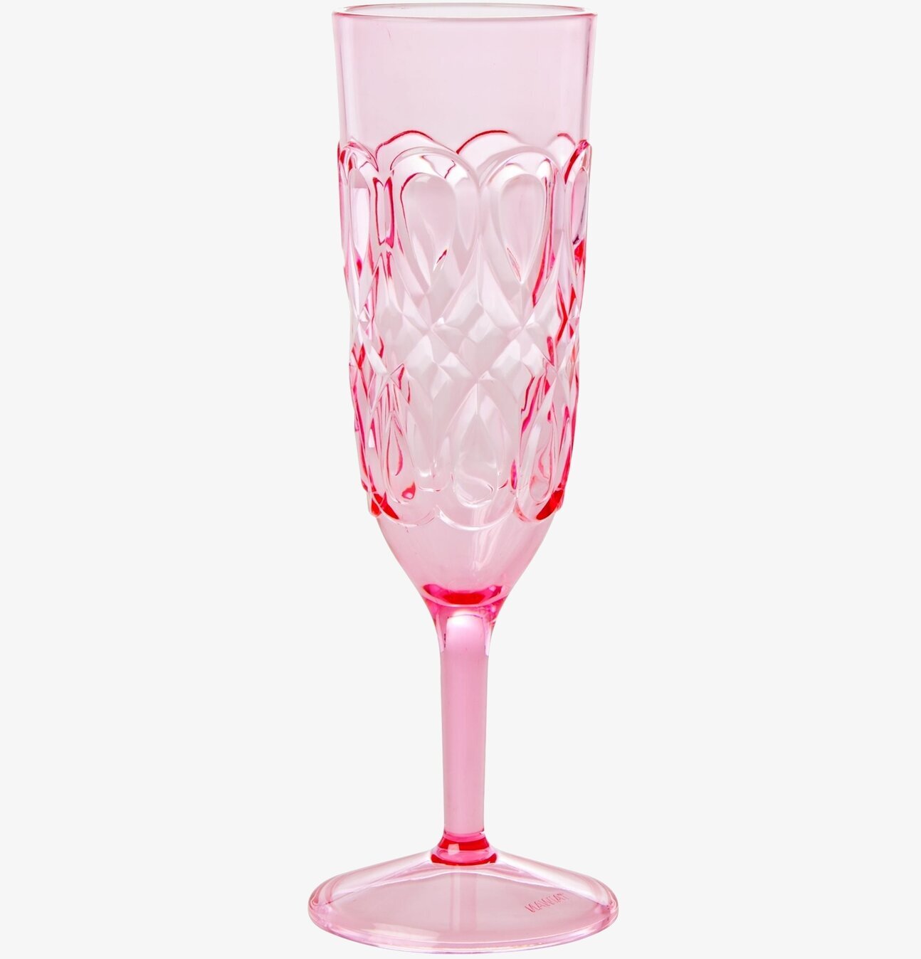 Champagne Glas Swirly Pink från Rice mot neutral bakgrund