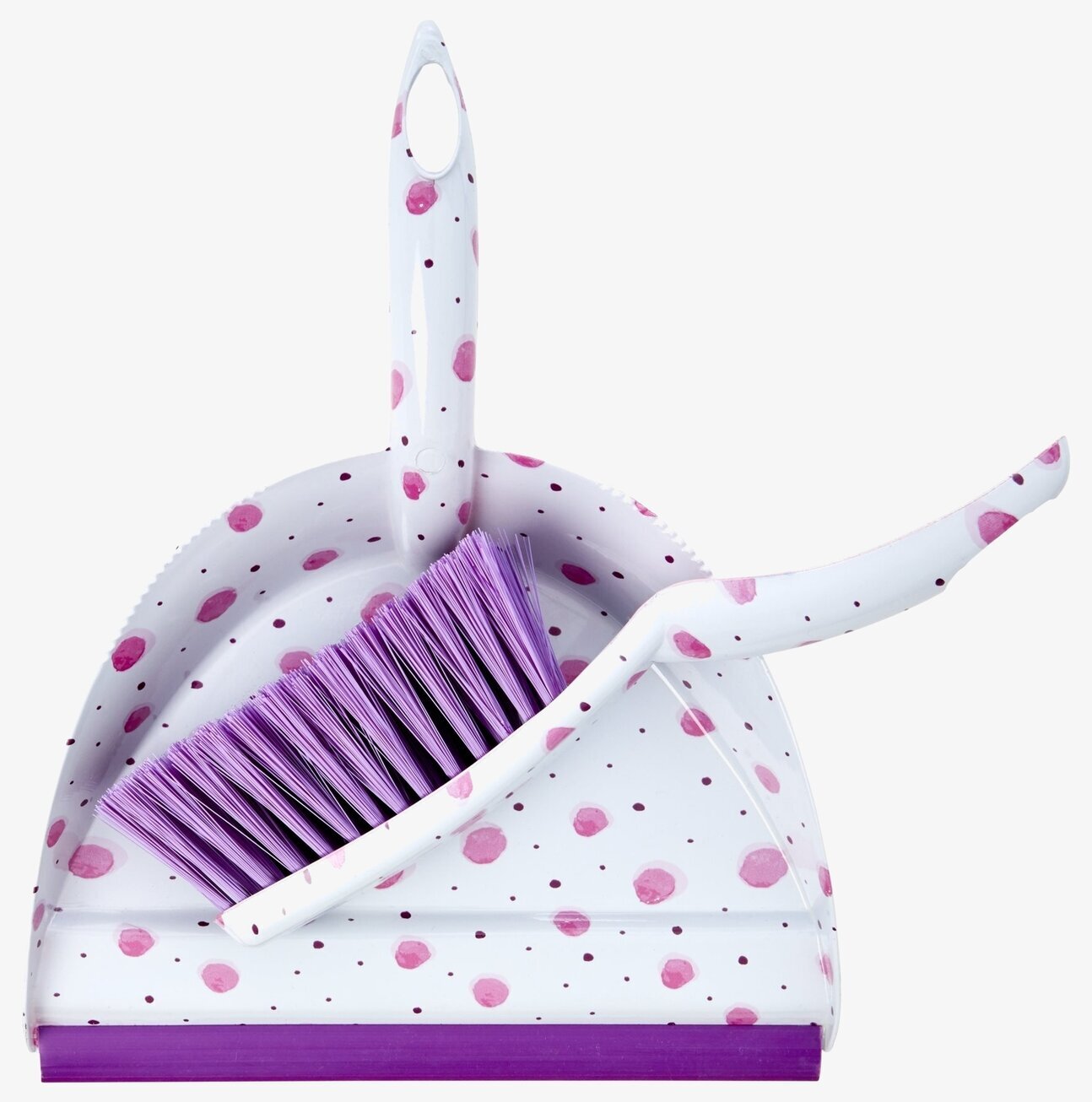 Sopset från Rice med lila och rosa prickar på vit bakgrund