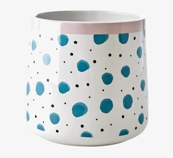 Redskapskrus Watercolor Splash Print från Rice med blå fläckar