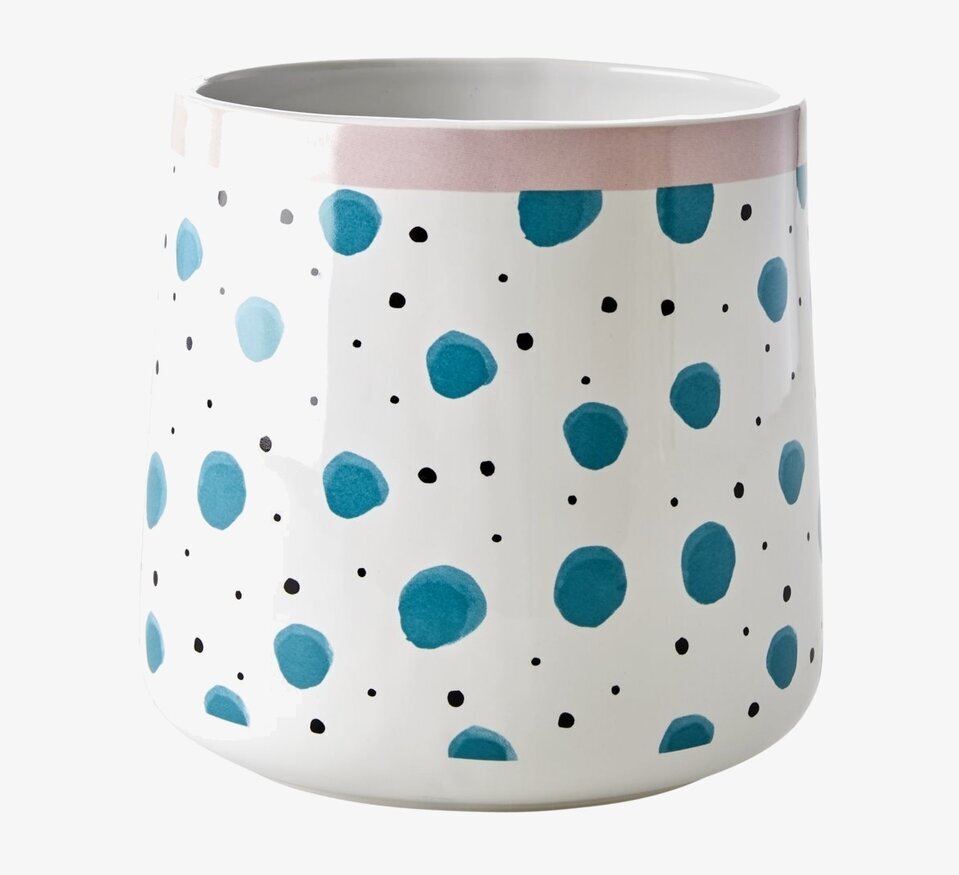 Redskapskrus Watercolor Splash Print från Rice med blå fläckar