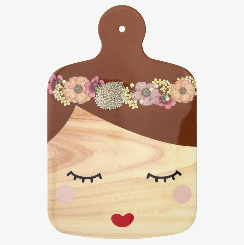 Skärbräda Melamin Sweet Face från Rice med lekfull design