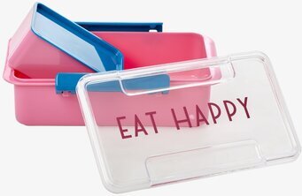Lunchbox Eat Happy Pink från Rice med innerlåda och lock