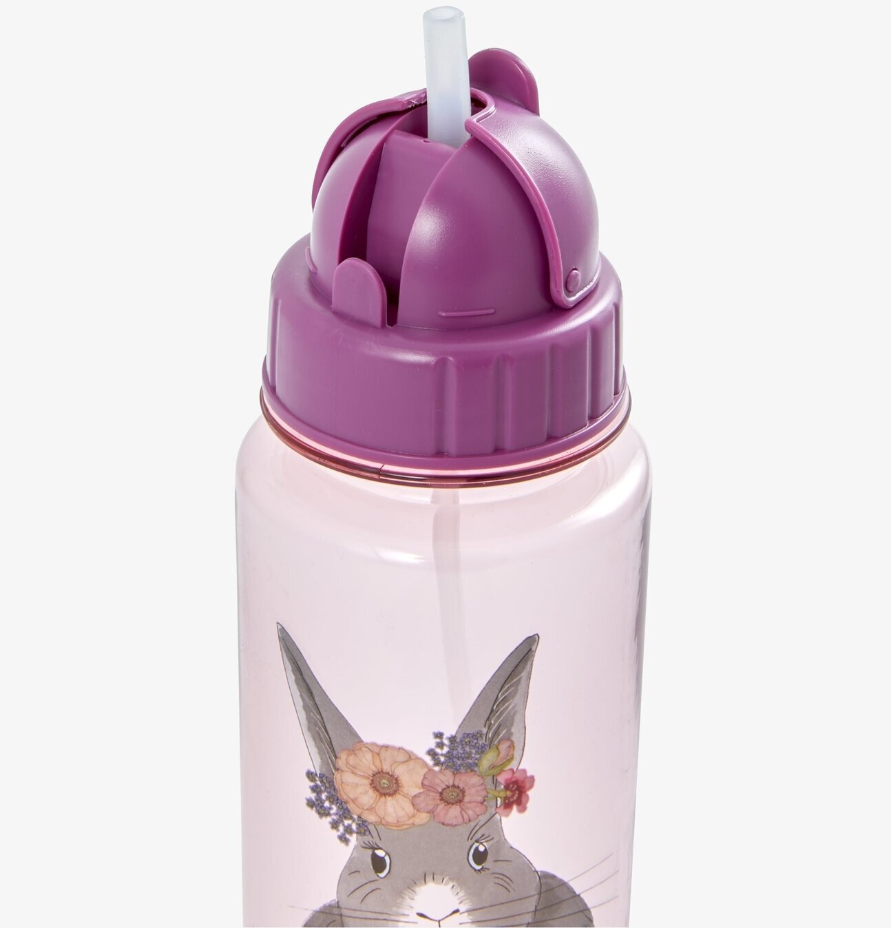 Dryckesflaska Farm Animals Print Pink från Rice med kaninmotiv