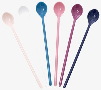 Långa skedar - simply yes colors från Rice i sex färger