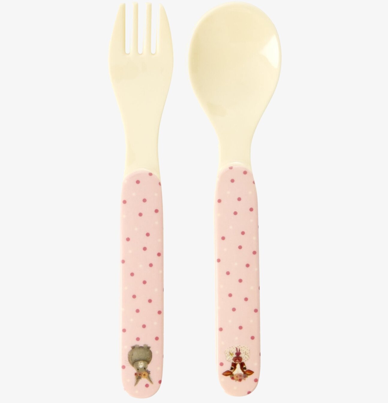 Sked & Gaffel Farm Animals Print Pink från Rice i rosa