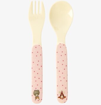 Sked & Gaffel Farm Animals Print Pink från Rice i rosa