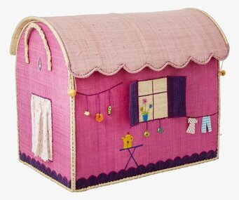 Förvaringshus Caravan Theme från Rice med rosa vävd yta