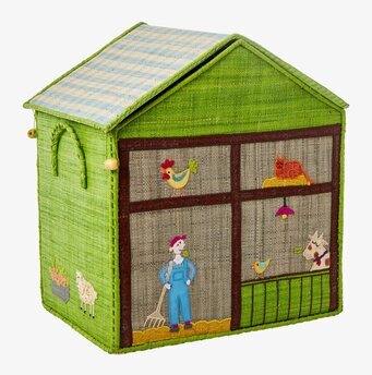 Förvaringshus Farm Theme från Rice med färgglad gårdsdesign