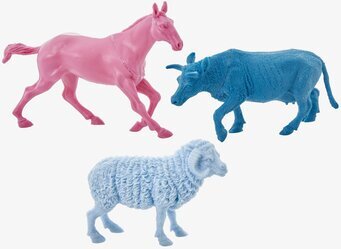 Leksaksdjur Bondgård från Rice med färgglada djurfigurer