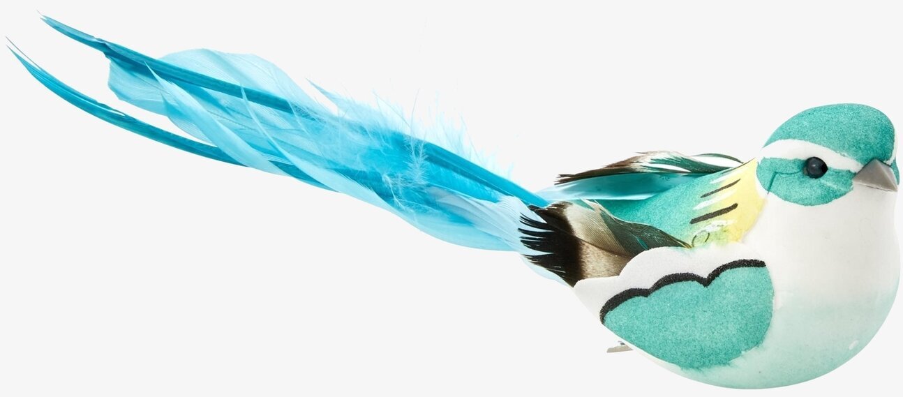 Dekorationsfågel Med Clip från Rice på vit bakgrund