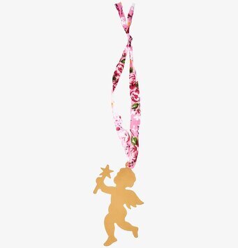 Prydnadsdekoration Bronze från Rice med ängel och blomband