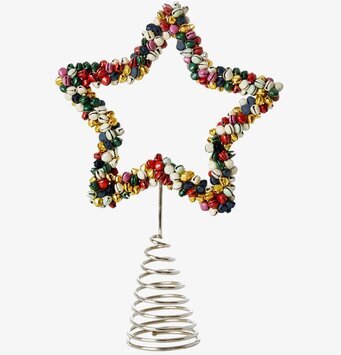 Metal X-mas Tree Topper från Rice, färgglad julstjärna