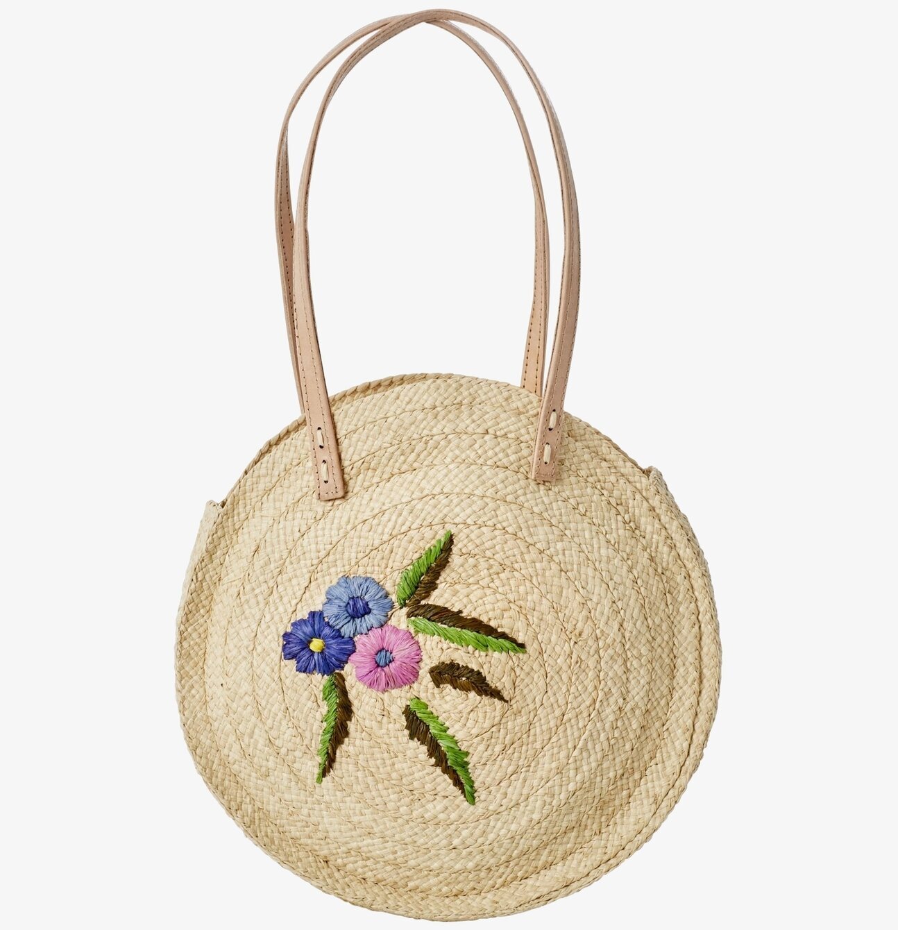 Väska Raffia Flower Embroidery från Rice med blommotiv