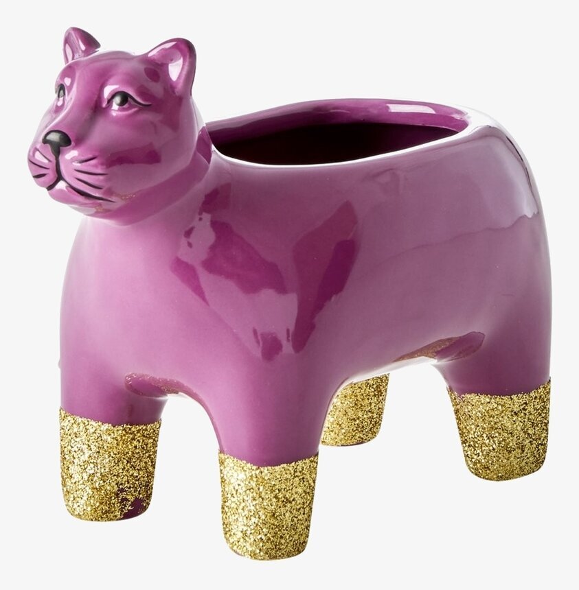 Blomkruka Mythical Tiger från Rice i glansigt lila keramik