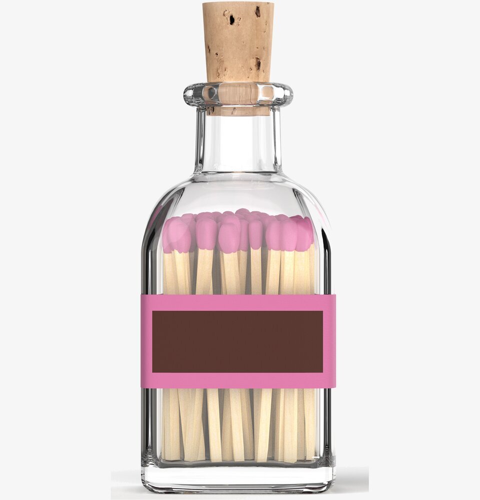 Eldstickan Tändstickor Liten Flamingo i glasflaska med kork