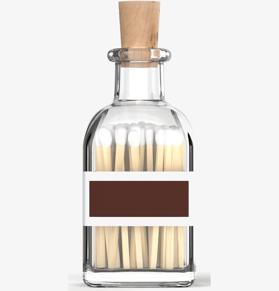 Tändstickor Liten Vit från Eldstickan i klar glasflaska